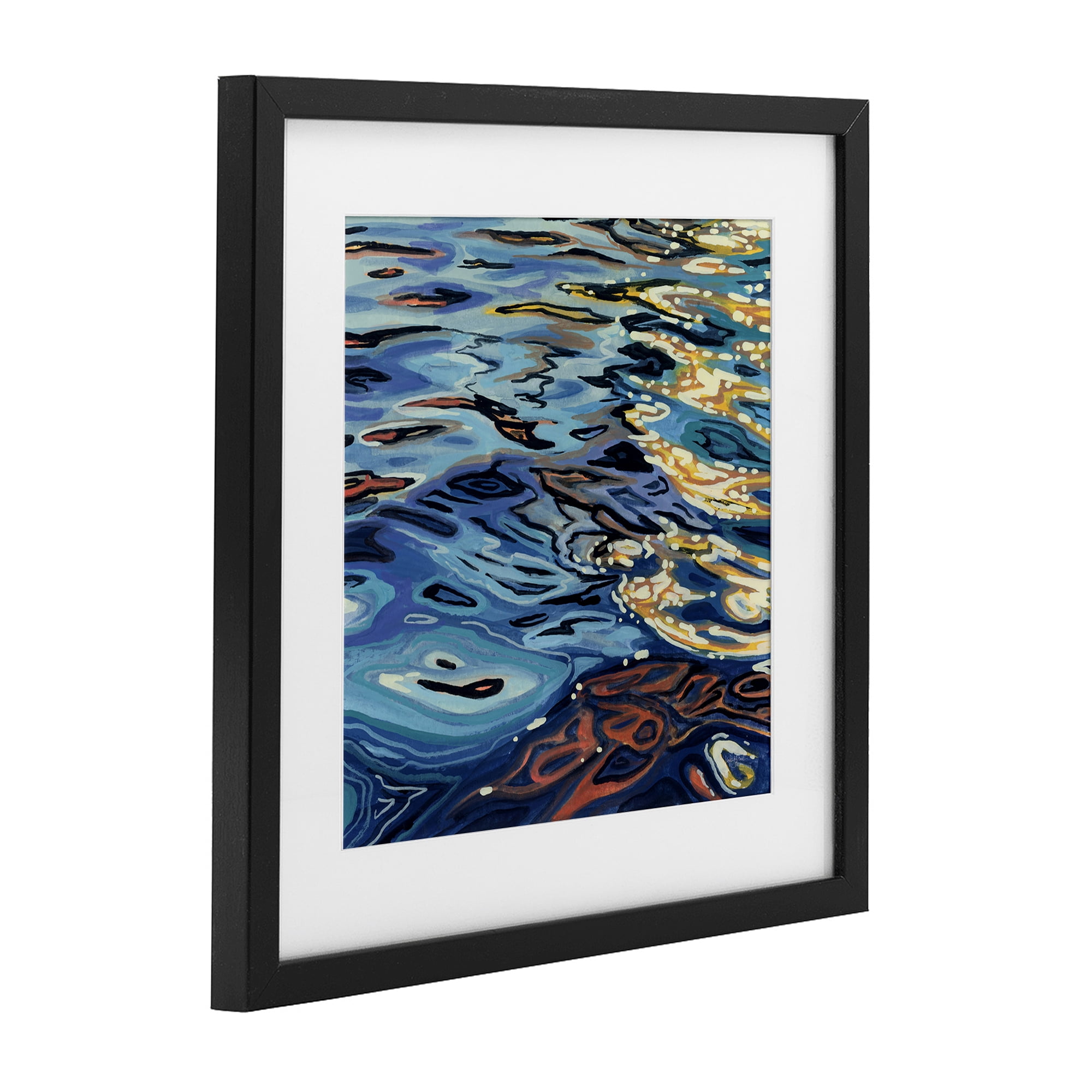 Stupell Industries Sunrise on Rippling Water Black Framed Print Under Glass, design by Kate Jarvik Birch
