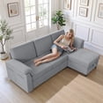 thumbnail image 2 of Sobaniilo 79.4" Sectional Sofa with Movable Storage Ottoman, L-Shaped Convertible Sofa Couch for Small Living Room, Light Gray, 2 of 5