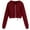 Wine, variant on Dezsed Women's Cropped Zip Up Hoodie Sweatshirt Cropped Cardigan Jacket Casual Long Sleeve Hooded Crop Jacket Top Gray L