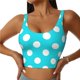 thumbnail image 1 of Balery Aqua And White Polka Dot Sujetadores deportivos con espalda cruzada para mujer, acolchados, sin costuras, de alto impacto, ideales para yoga, gimnasio, entrenamiento y fitness.-Small, 1 of 8