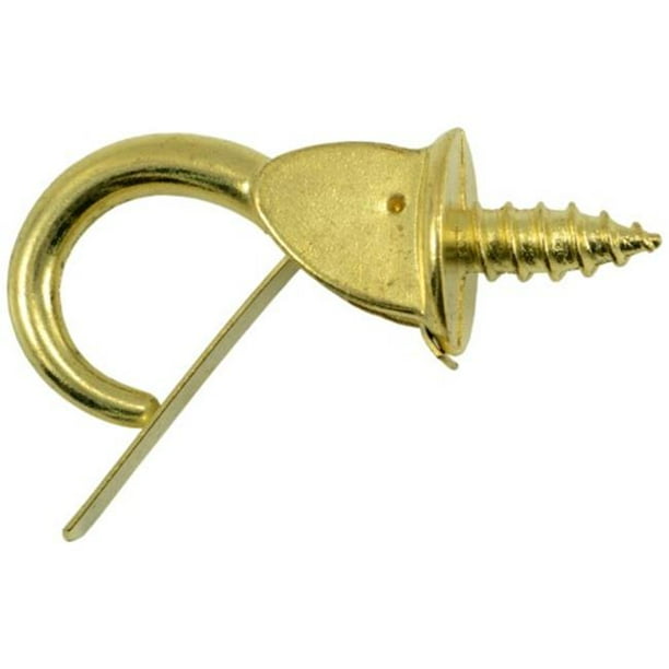 Midwest Fastener MF21780 0.87 Safety Cup Brass Hooks 15 Piece