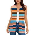 thumbnail image 7 of Vmvidoty Summer Womens Floral Sleeveless Cardigan Lightweight Open Front Casual Loose Fit Vest with Pockets 2027 Orange 2XL, 7 of 7