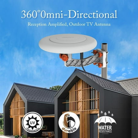 150 Miles 360° Omni-Directional Amplified TV Antenna HDTV 1080P 4K HD Signal New