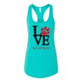 thumbnail image 2 of Wild Bobby, Love My Cat Stole My Heart Red Footprints Animal Lover Ladies Racerback Tank Top, Tahiti Blue, X-Large, 2 of 3
