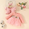 thumbnail image 5 of WOYY Infant Girls Outfits Mesh Dress Ruffles Cardigan Coat Tops Headband Set, Sizes 12-18M, 5 of 5