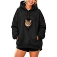 thumbnail image 2 of GIHAVUR Women'S Pet Hoodie with Cat Carrying Pocket and Hand Pockets Pullover Sweatshirt Side Zip Pocket Trendy Streetwear Top, 2 of 4