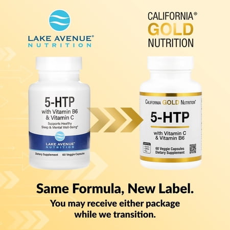 California Gold Nutrition 5-HTP with Vitamin B6 & Vitamin C  60 Veggie Capsules