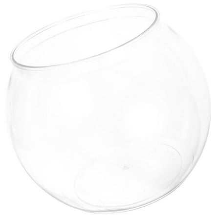 LEORX Clear Plastic Fish Bowl Sturdy Globe Fish Tank for Desktop Display
