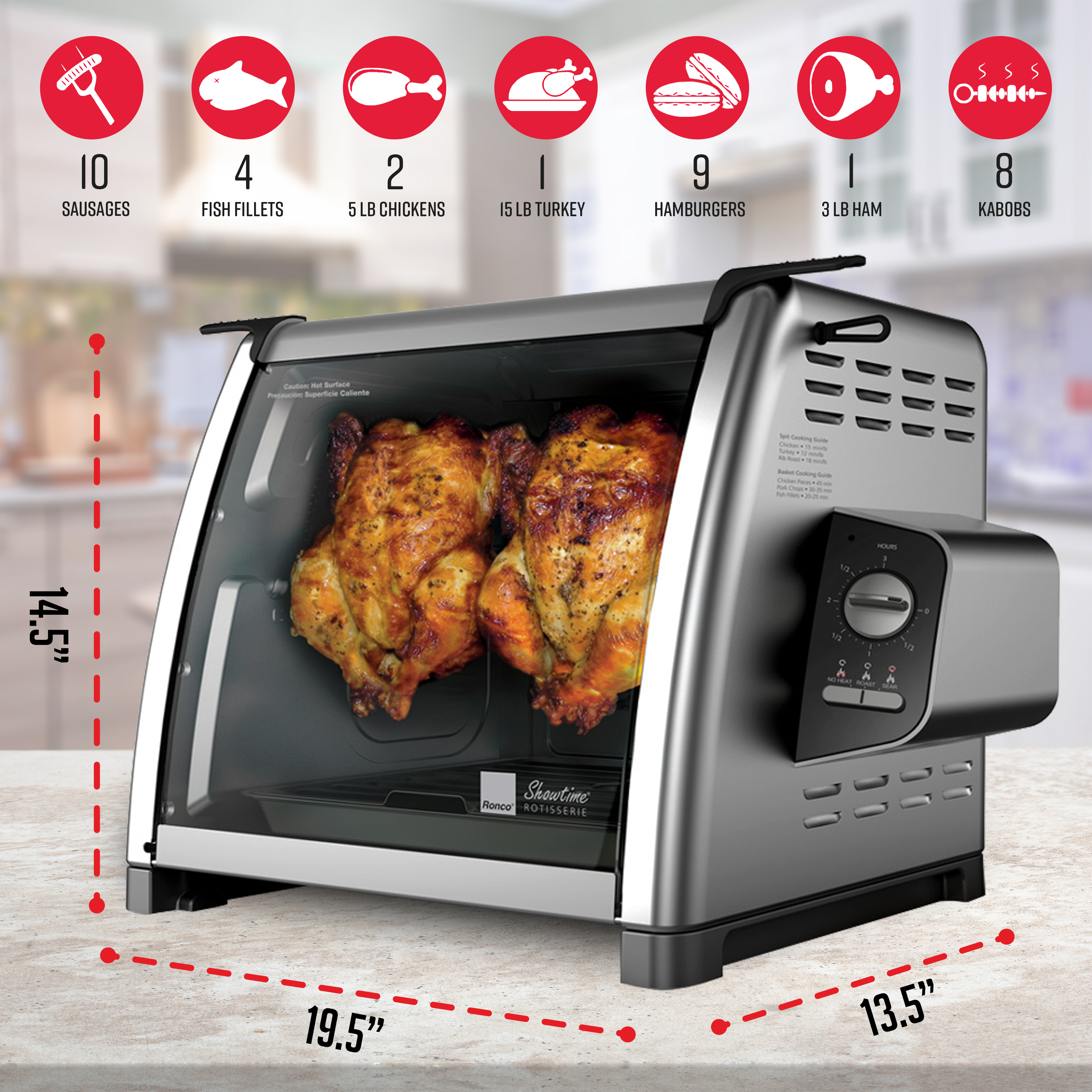 Ronco ST5500SSGEN 5500 Series Rotisserie Oven, Stainless Steel