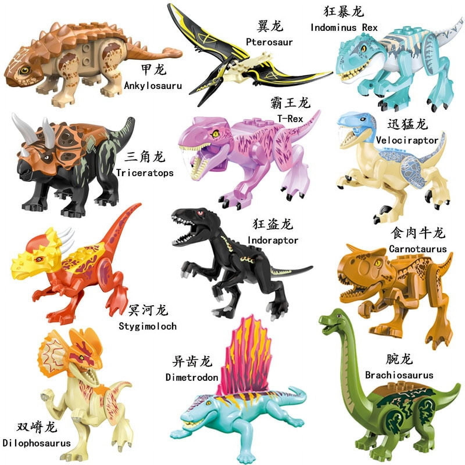 Dinosaur Jurassic Set World Park 3 Model Building Blocks White T Indominus Rex Dino Breakout 8pcs Mosasaurus Velociraptor Animal
