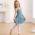 thumbnail image 4 of Ashirexll Robe d'Anniversaire Sans Manches pour Filles en Nylon Spandex, Col Rond, Longueur Genou, Bretelles Spaghetti, Costume de Danse Extensible, Vert, 14-15 Ans, 4 of 7