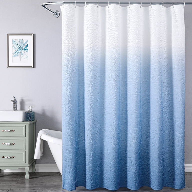 Marble Ombre Watercolor Butterfly Shower Curtain Hooks - Set Of 12 Rustproof Rings With Gold Lines