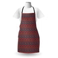 thumbnail image 3 of Abstract Apron, Repetitive Colorful Round Triangles Geometrical Retro Pattern, Unisex Kitchen Bib with Adjustable Neck for Cooking Gardening, Adult Size, Vermilion Petrol Blue, by Ambesonne, 3 of 4