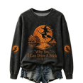 thumbnail image 2 of Salem Broom Company Sweatshirt for Women Halloween Witch Spooky Season Shirts Crew Neck Hocus Pocus Holiday Pullover Khaki XL, 2 of 4