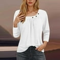 thumbnail image 6 of Mrasaso Get It Today,Women Polyester Top,Women's Fashion 3/4 Sleeved Blouse T-shirt Casual Top,Easygoing and Chic for Casual DaysPurple XL, 6 of 9