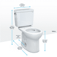 thumbnail image 2 of TOTO® Drake® Two-Piece Round 1.6 GPF Universal Height TORNADO FLUSH® Toilet with CEFIONTECT®, Cotton White - CST775CSFG#01, 2 of 5