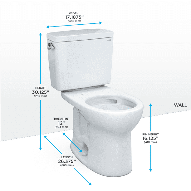 TOTO Drake Two-Piece Round 1.28 GPF Toilet with TORNADO FLUSH
