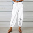 thumbnail image 2 of VEKDONE Womens Linen Long Pants White S, 2 of 6