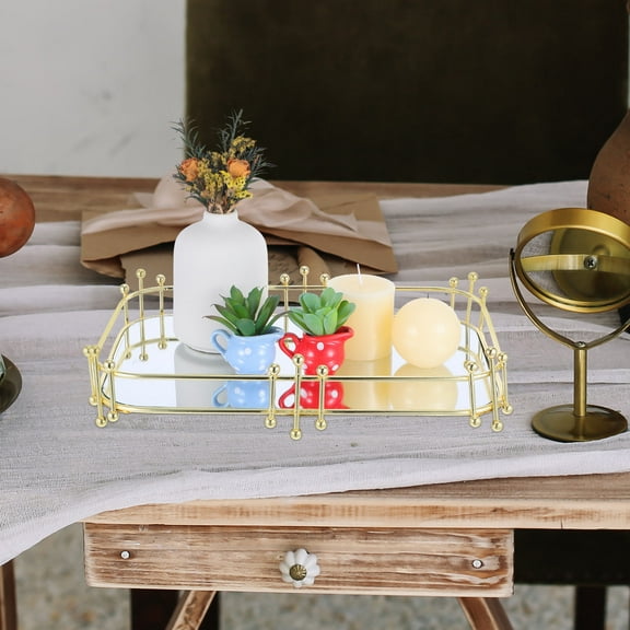 Iron Vanity Tray For Dresser Decorative Tray Vanity Plate For Bathroom Perfume Holder For Dresser Perfume Organizer Perfume Organizer For Women