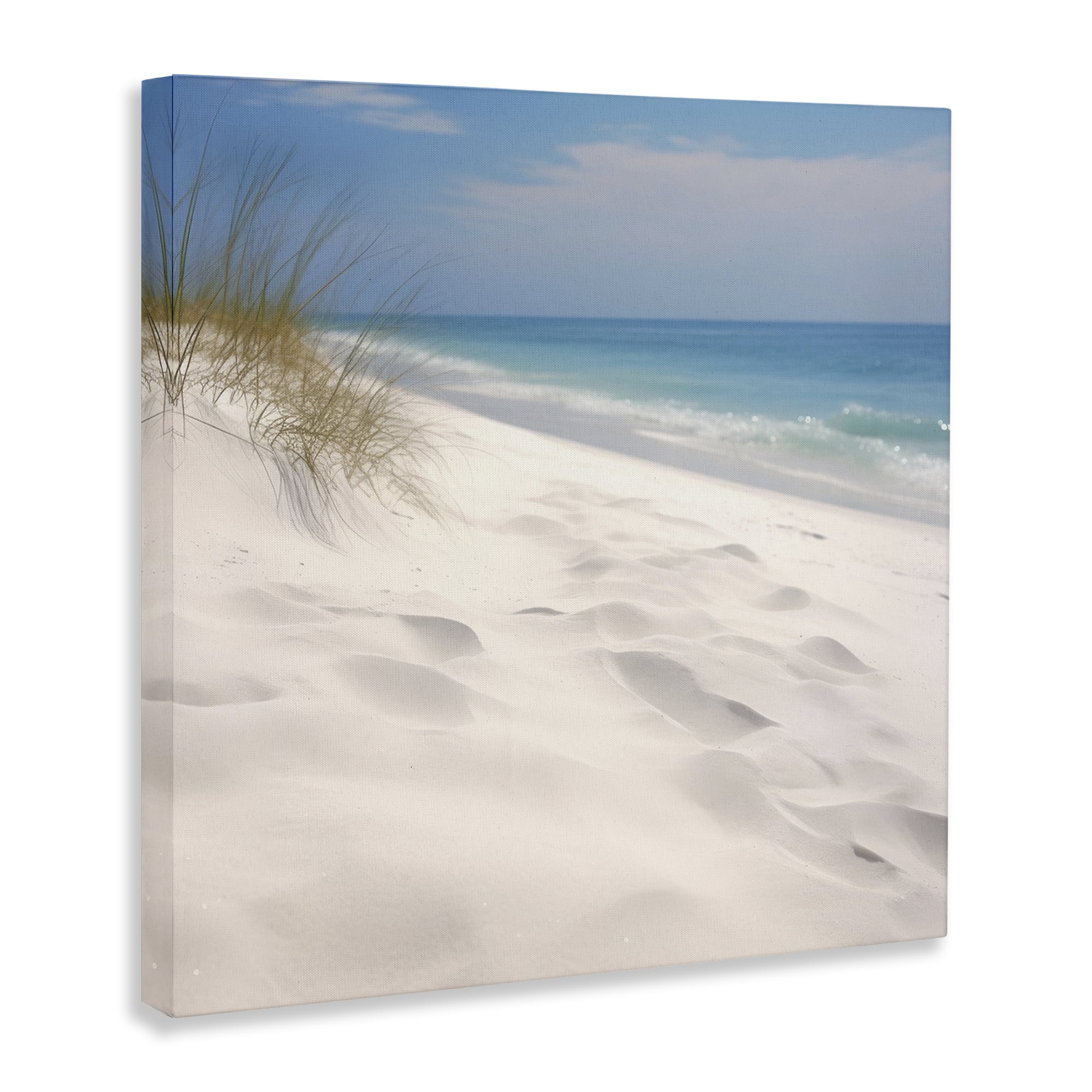 Stupell Industries Seabreeze Sandy Footprints Landscape Photography Gallery Wrapped Canvas Art Print Wall Art, 17 x 17