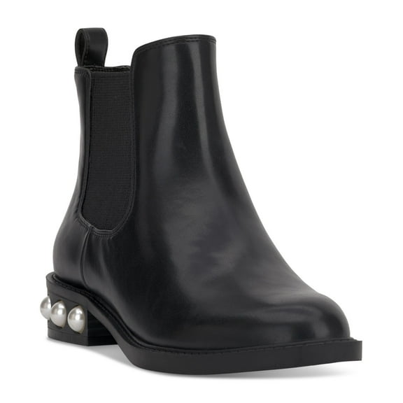 On 34th Jeovana Pearl Booties Womens, Black Smooth, 5M