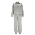 thumbnail image 3 of Kovlvoll Sweatsuits Women 2 Piece Outfit Long Sleeve Zip up Hoodies with Joggers Sweatpants Fall Winter Thick Workout Sets, 3 of 7