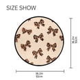 thumbnail image 5 of 36.2 Inch Round Floor Mat Cute Brown Bow Carpet Decor Rug for Living Room Bedroom, 5 of 6