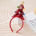 thumbnail image 5 of Sequin Santa Hat Headband With Gold Tone Glittery Crown, Christmas Themed Hair Accessories, 5 of 5