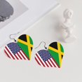 thumbnail image 5 of Heart Earrings America Jamaica Flag Dangling Heart Drop Earrings For Women Love Dangle Earrings Gift, 5 of 6