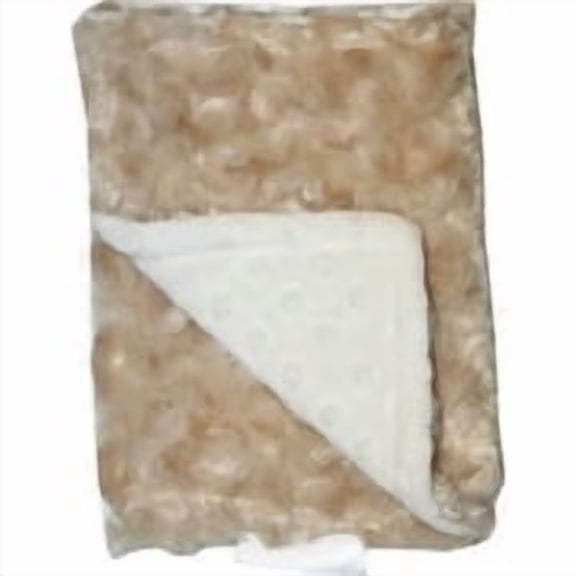 Lil Cub Hub Burp Cloth - Cream Dot with Camel Rosebud Swirl