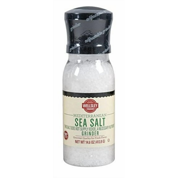 Wellsley Farms Mediterranean Sea KEF28 Salt Grinder, 14.6 Ounce