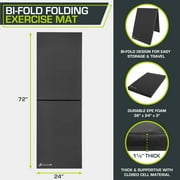 ProsourceFit Bi-Fold Thick Gymnastics Mat 6’x2’ for Exercise