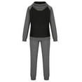 thumbnail image 5 of VBTAPA Mens Hoodie Tracksuit 2 Piece Casual Sweatsuit Color Block Long Sleeve Zip Up Sweatshirt Jacket and Drawstring Waist Sweatpants Jogging Matching Sets with Pockets Dark Gray XXL, 5 of 6