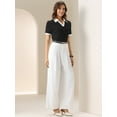 thumbnail image 4 of DARING DIVA Women's Summer Short Sleeve V Neck Casual Blouse XS Black, 4 of 6