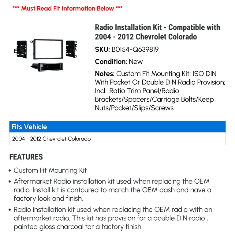 2005 chevy colorado double din install deals