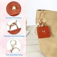 thumbnail image 3 of Uxcell PU Leather Handbag Keychain, Coin Purse Keychain Cute Pendant Keychain Earphone Pouch Brown, 3 of 6