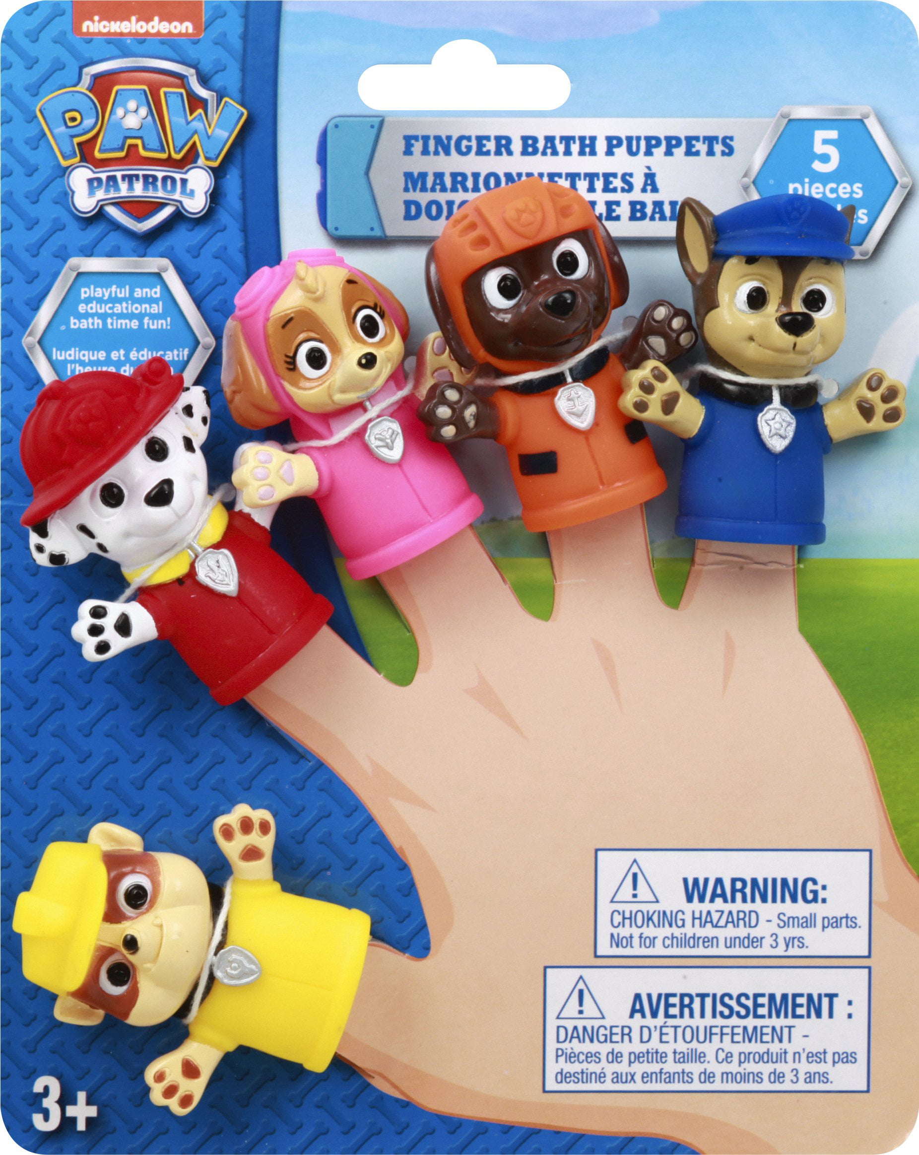 Nickelodeon Paw Patrol Bath Finger Puppets Educational and Playful for Kid 1 Set 