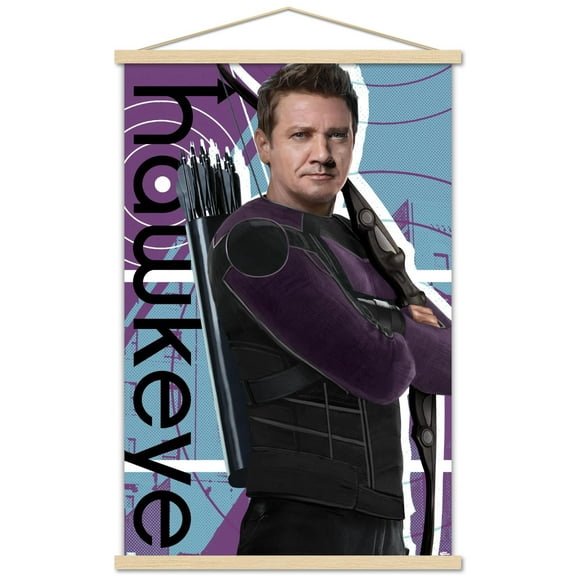 Marvel Hawkeye - Hawkeye Wall Poster with Wooden Magnetic Frame, 22.375" x 34"