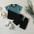 thumbnail image 2 of TOWED22 Toddler Boys Summer Outfit Funny Pattren Letter Short Sleeve T Shirt with Shorts 2 Peices Outfits(Black,2-3 Y), 2 of 9