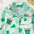 thumbnail image 4 of Jkety Pajamas for G`irls Short Sleeve Long Pants Outfit 2 Piece Sleepwear Button Pjs Sets(Green,2-3 Years), 4 of 4
