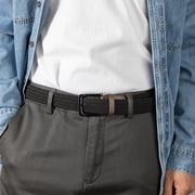 Maikun Elastic Belts for Mens Black Buckle Stretch Braided Woven Belt for Work Casual