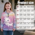 thumbnail image 7 of Uorisanigo Girls Half Zip Cropped Pullover Sweatshirt Rainbow Axolotl Long Sleeve Pullover Top Oversized Sweatshirts for Kids Quarter Zip Hoodies for Fall Winter Spring, 7 of 7
