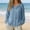 Light Blue, variant on Fengqque Women Long Sleeve Blouse Elastic Cuff Button Down Semi Sheer Loose Fit Vacation Commuter Shirt Yellow XL