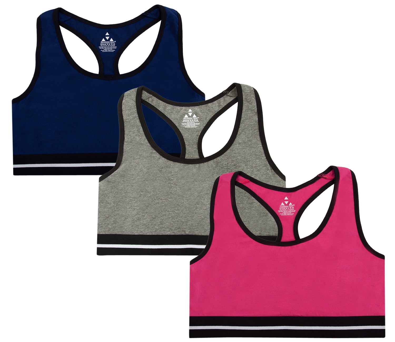 cotton racerback sports bra