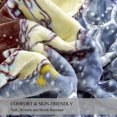 thumbnail image 4 of NC Fleece Bed Blanket King Blue Floral,2 Ply Thick Warm Plush Blanket,83" x 93",6lb, 4 of 6