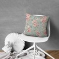 thumbnail image 4 of Floral Rose Pillow Covers 16x16 Inch Linen Decorative Square Throw Pillow Covers for Home Sofa Bedroom Outdoor Indoor, 4 of 6