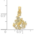 thumbnail image 5 of Solid 14K Yellow Gold Textured Mini Sea Turtle and Kelp Charm - 17mm, 5 of 7