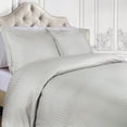 thumbnail image 2 of 400-Thread Count 100% Egyptian Cotton Elegant Stripes Duvet Cover Set Ivory / King/Cal King, 2 of 5