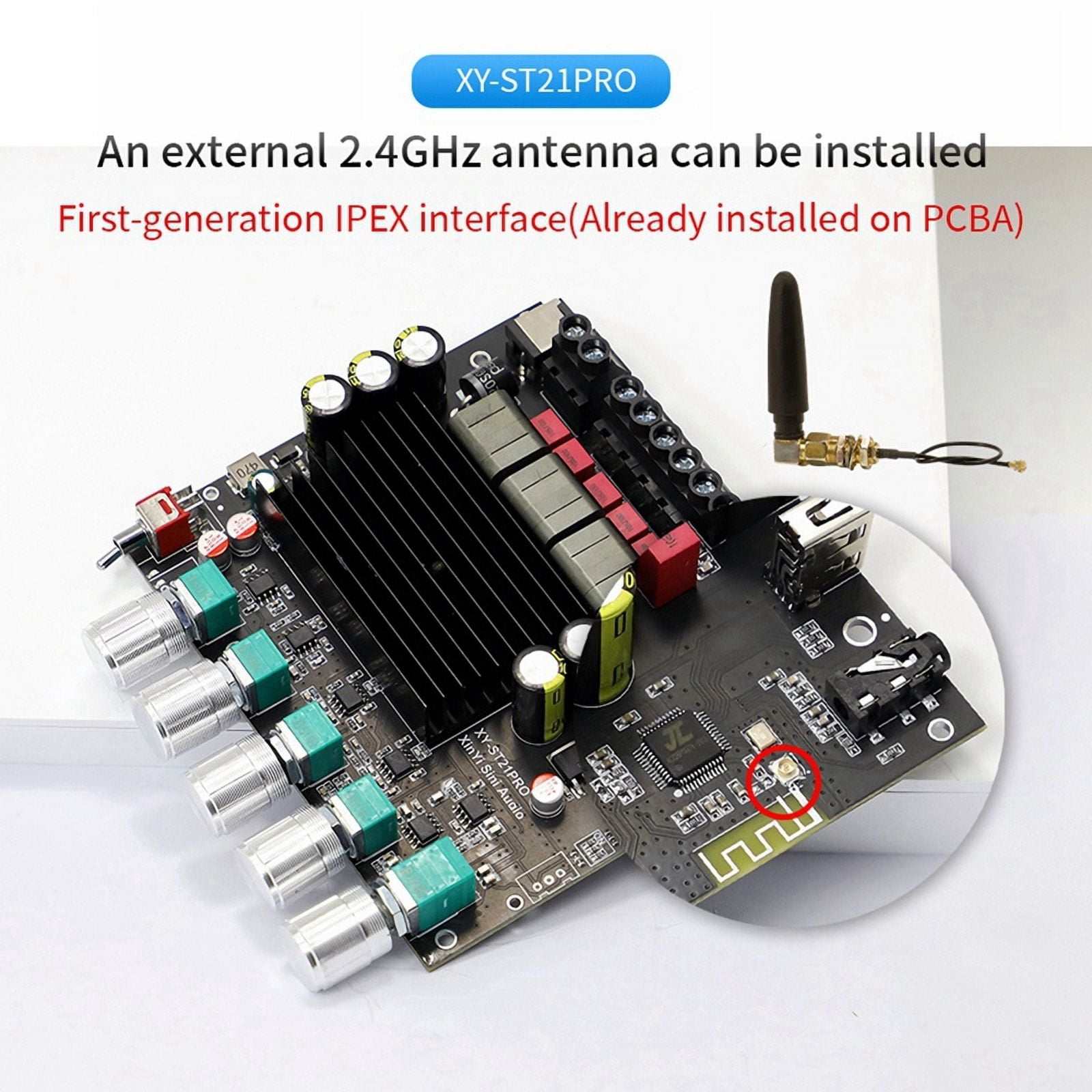 ST21PRO Bluetooth Digital Audio Power Amplifier Board 2.1 Channel 100Wx2+200W Subwoofer TPA3221 Exceeds 3116 A