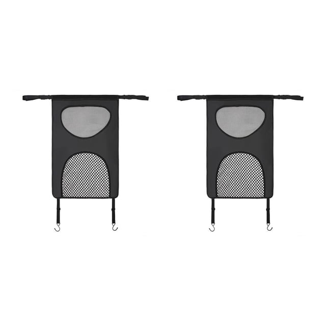 Kenally Red de barrera para mascotas de coche, asiento trasero pequeño y mediano, seguridad para bebés, Interior de coche, malla extraíble, Negro 2piezas